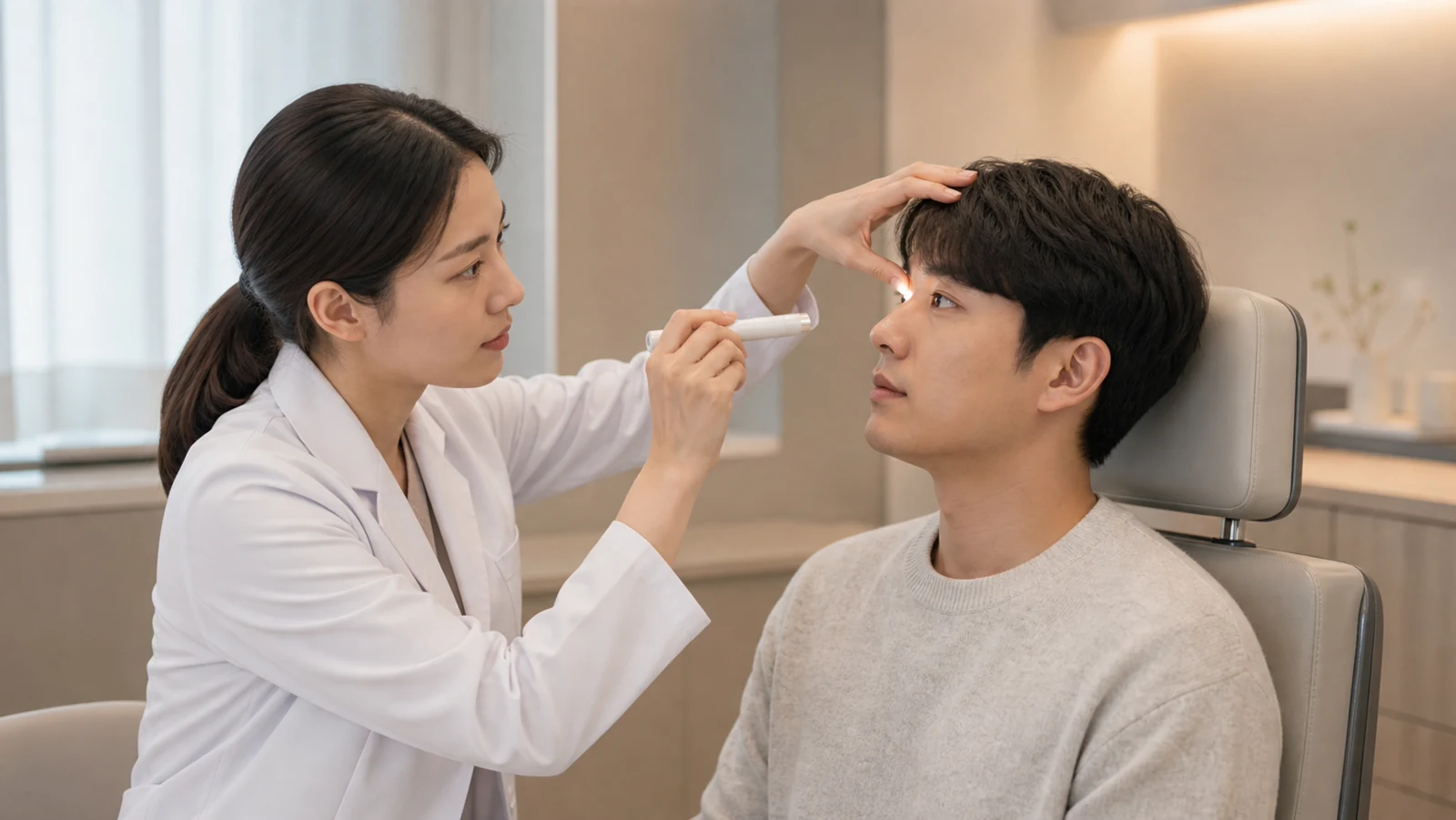 렌즈삽입술 검사 핵심 항목인 전방 깊이, 안압, 내피세포, 렌즈 도수와 눈 속 공간을 정리한 도표