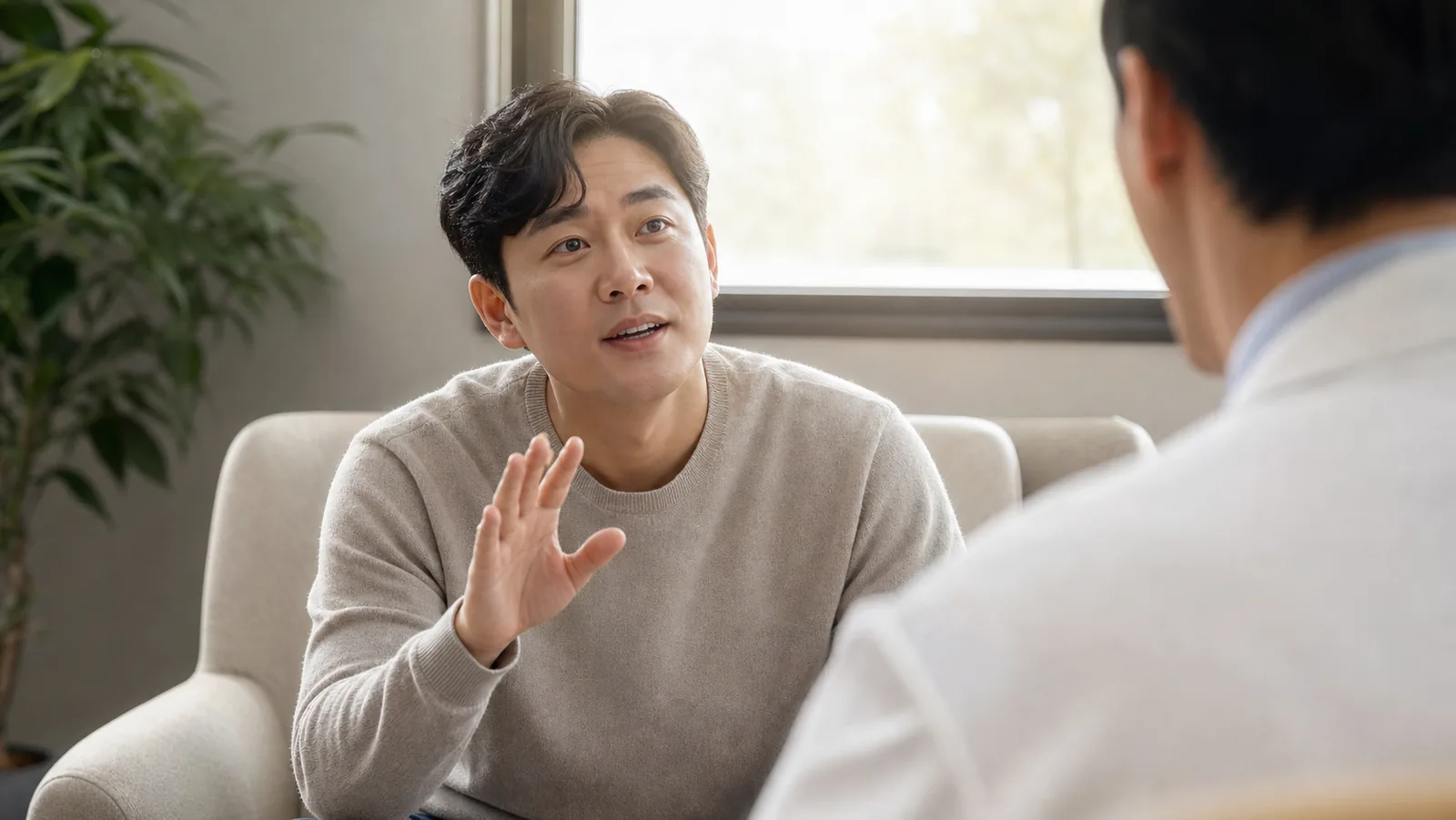 구조 설명을 들은 뒤 내 눈에 대해 되묻는 상담 장면