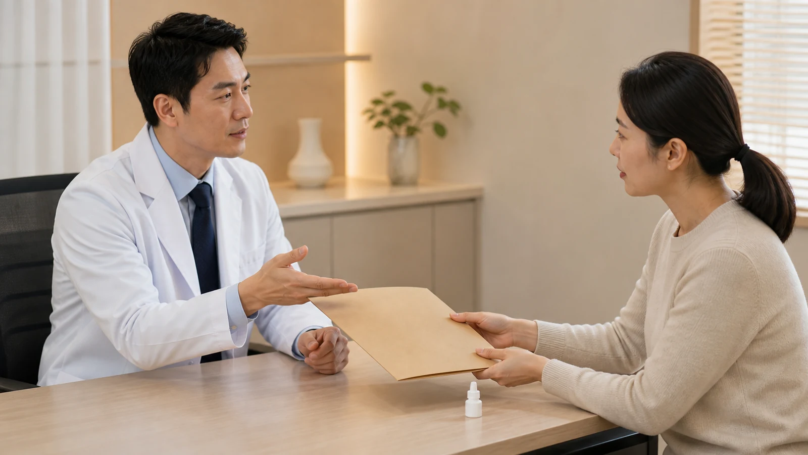렌즈삽입술 재상담을 위해 현재 증상, 이전 수술 정보와 최근 검사 자료를 나눈 도표