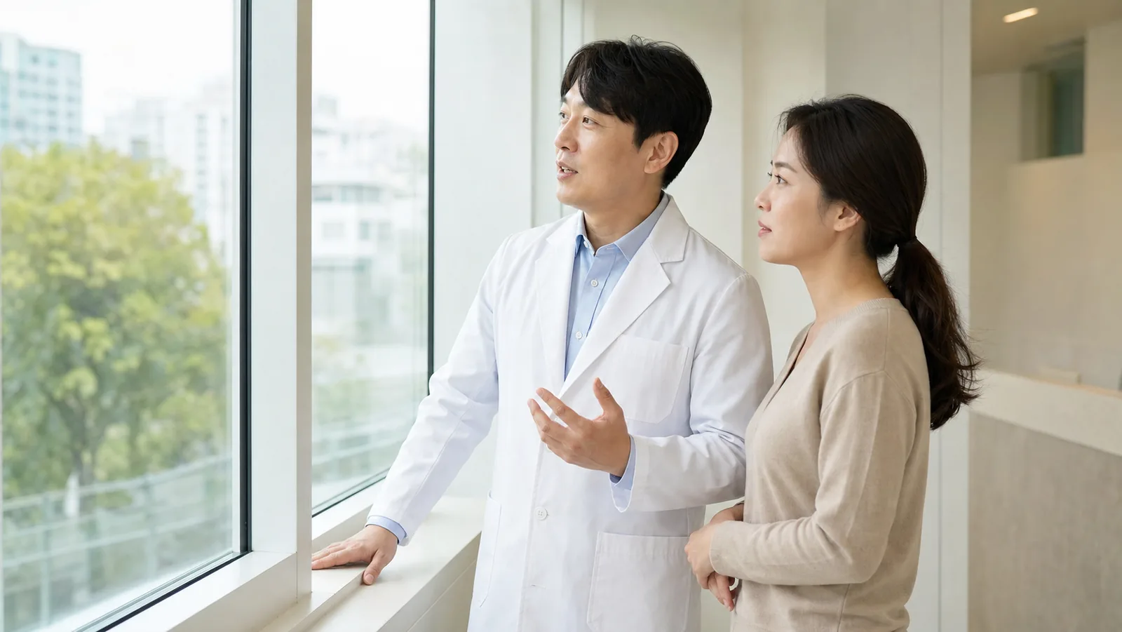 검토할 수 있는 다른 방법에 대해 서서 이야기하는 장면