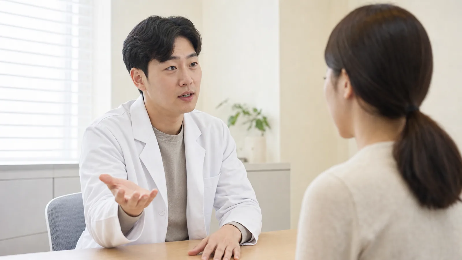 숫자로 약속하지 않는 이유를 설명하는 상담 장면
