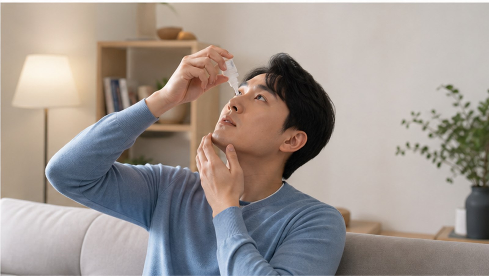 집에서 처방받은 안약을 사용하는 사람