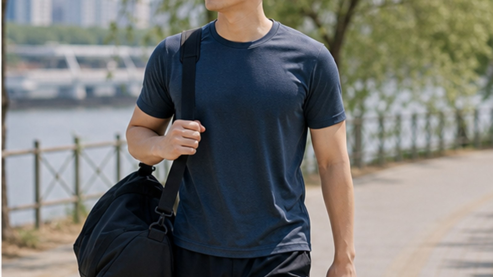 가방을 메고 이동하는 사람