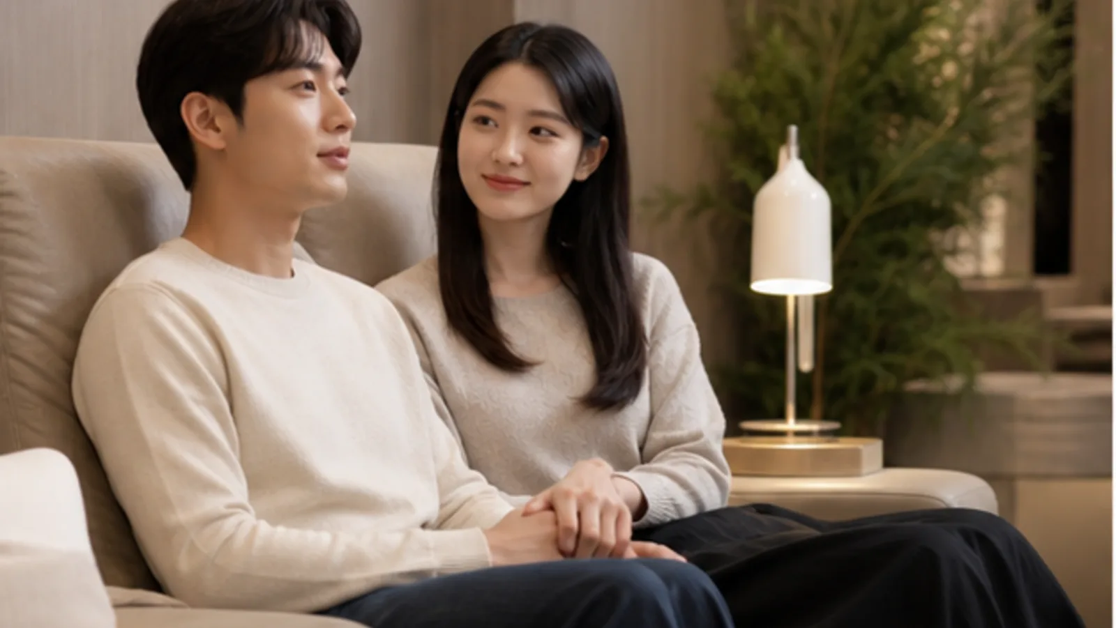 안과 방문 후 동행인과 귀가 계획을 세우는 모습